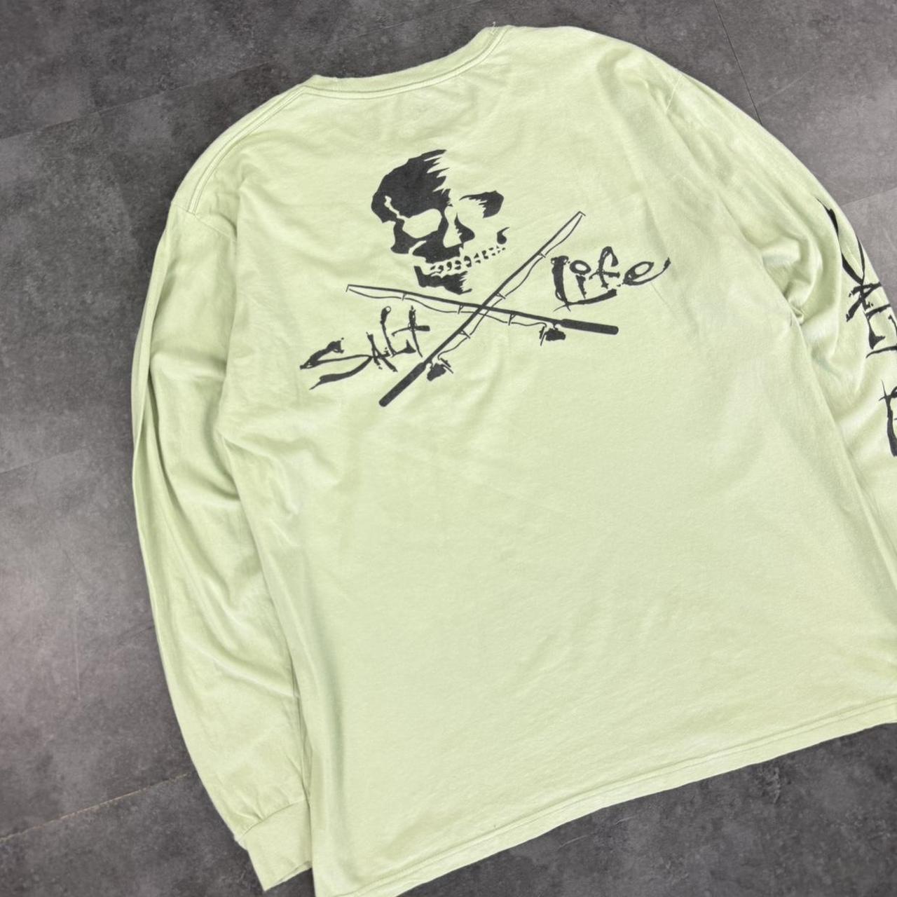 Salt Life Skull 2000s long sleeve skater Surfwear Print graphic T shirt