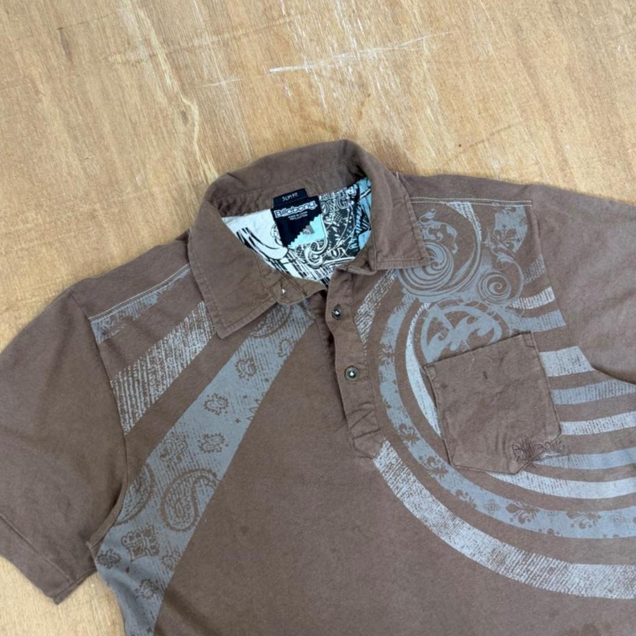 Quiksilver Surfwear brown Y2K Polo Shirt