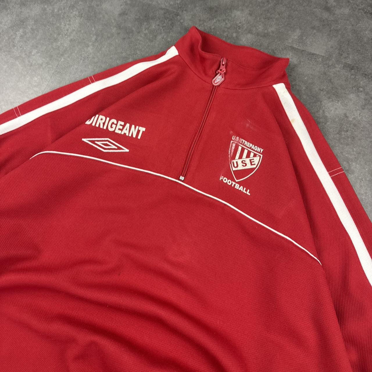 Vintage Umbro 90s football British sportwear embroidered quarter zip fleece
