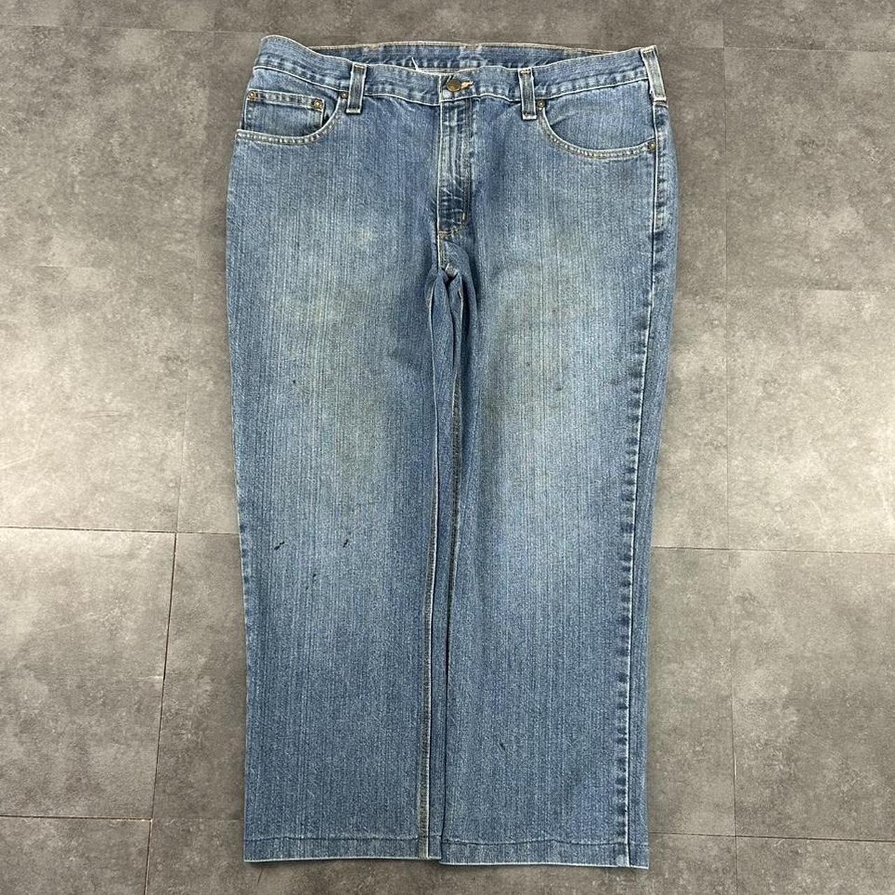 Carhartt 2000s dungaree workwear comfort fit denim cargo trousers
