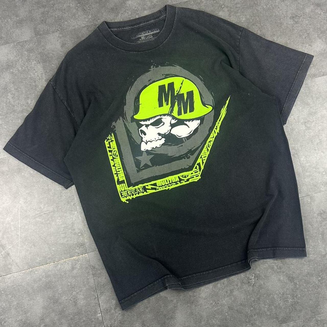 Metal Mulisha 2000s Print graphic Army Helmet Skull logo T shirt