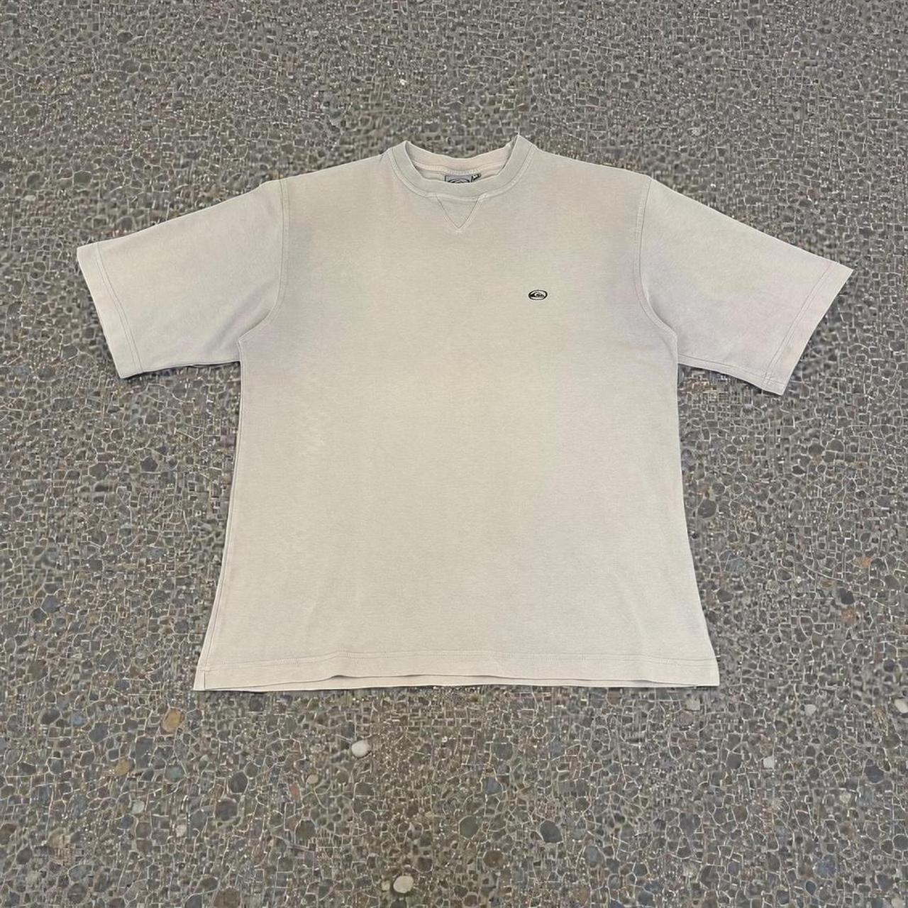Quiksilver Vintage Y2K Surfwear mock neck logo boxy T-Shirt