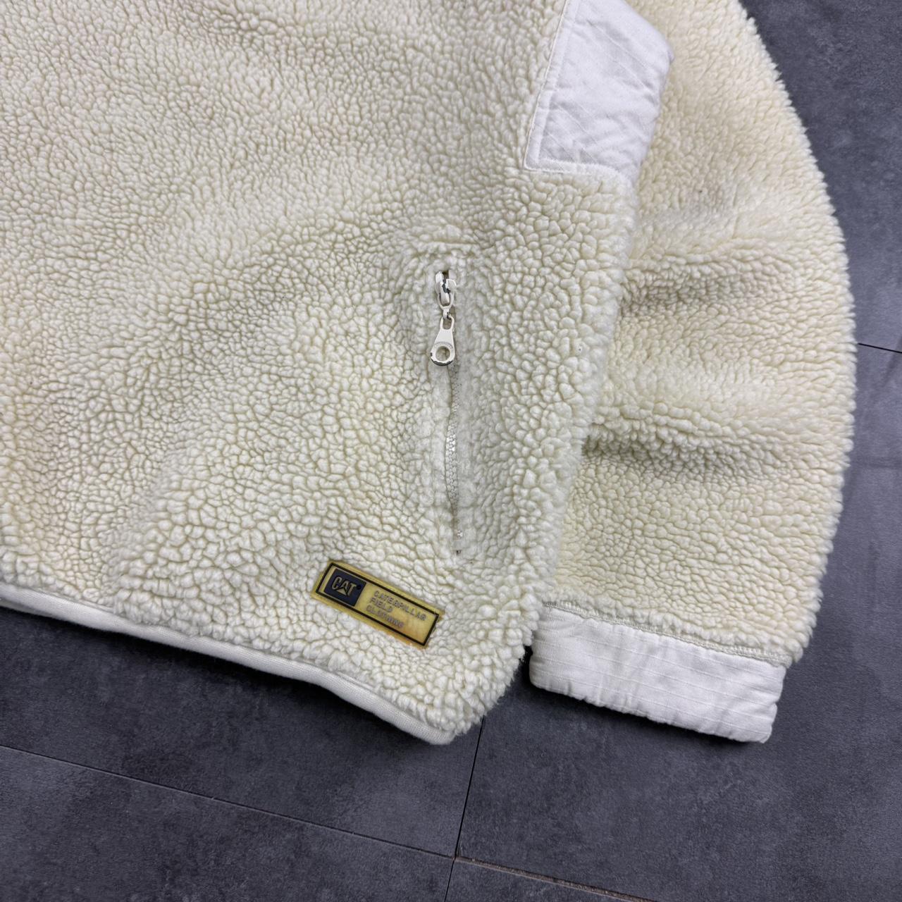 Vintage 2000s CAT workwear cream outdoor Sherpa fleece