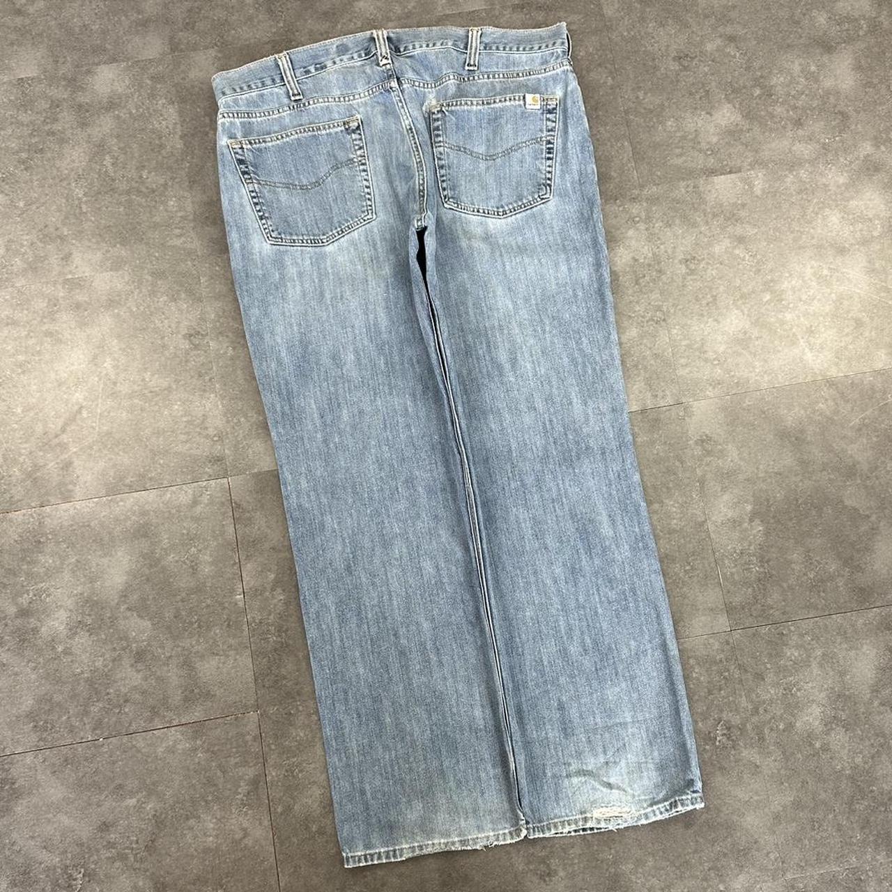 Carhartt 2000s dungaree workwear comfort fit denim cargo trousers