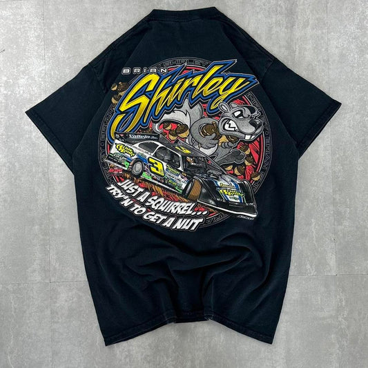 NASCAR 2000s grunge vibe USA spellout T shirt