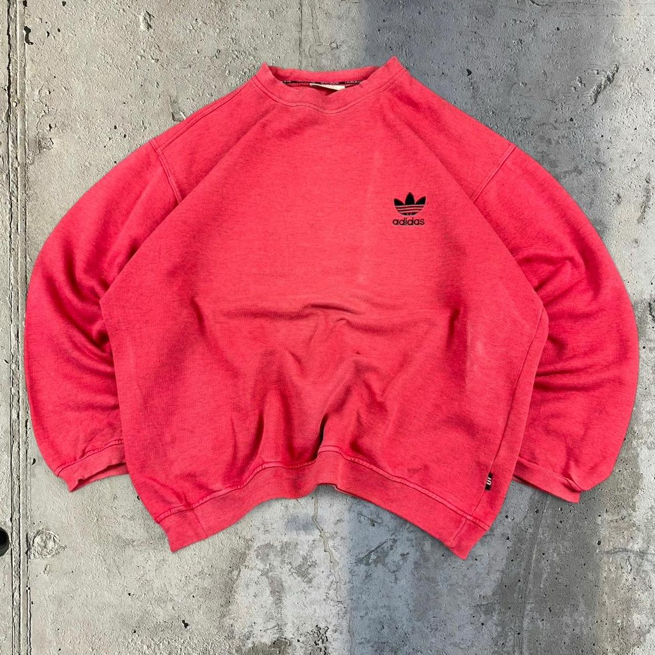 Vintage Adidas 90s embroidered pullover sportswear red sweatshirt