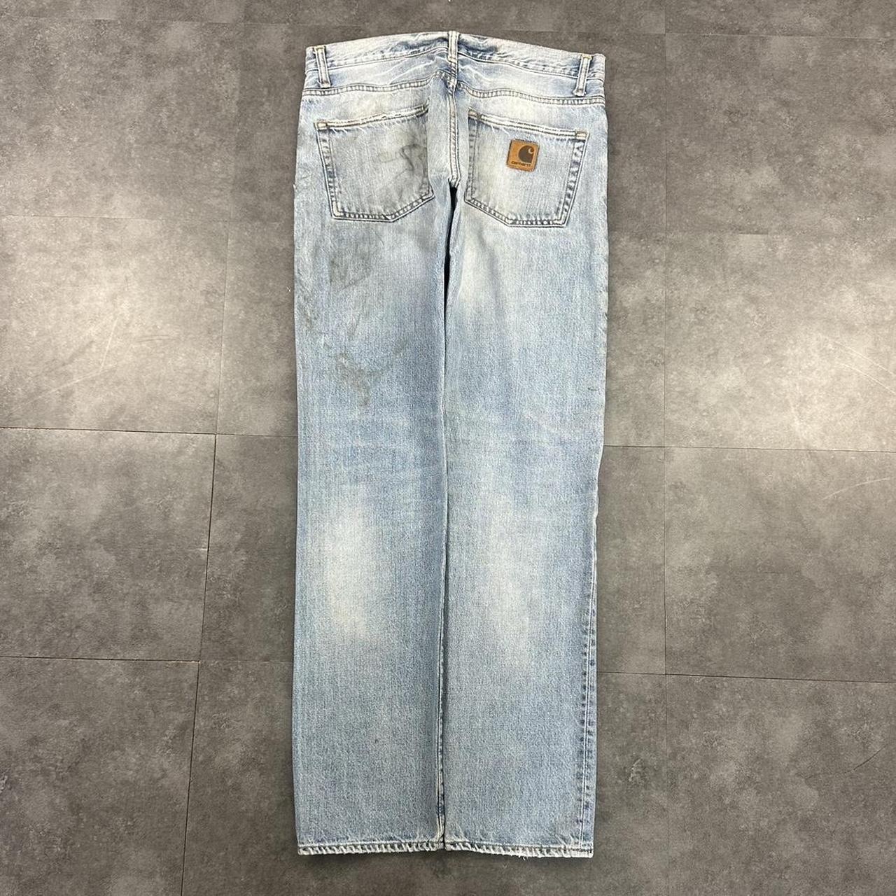 Carhartt 2000s dungaree workwear comfort fit denim cargo trousers