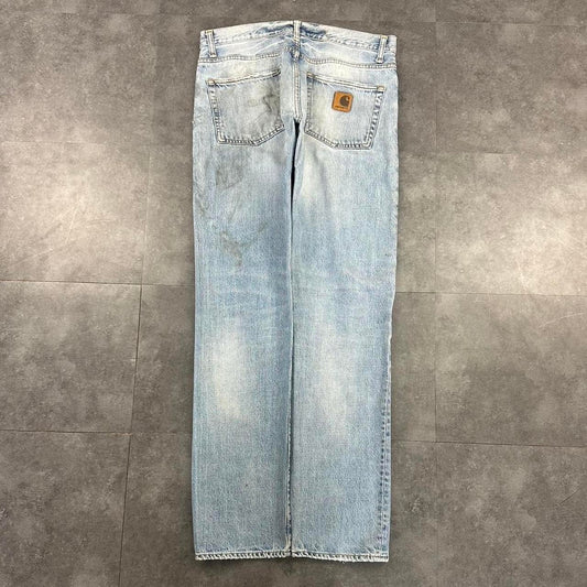 Carhartt 2000s dungaree workwear comfort fit denim cargo trousers