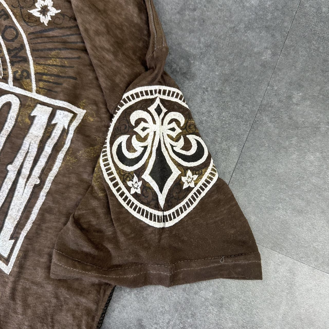Affliction 2000s Skater Skateboard Logo Print graphic T shirt