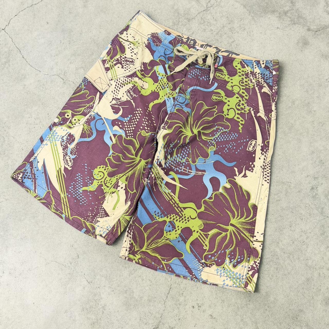 Split Vintage Y2K Surfwear beach board shorts swim shorts