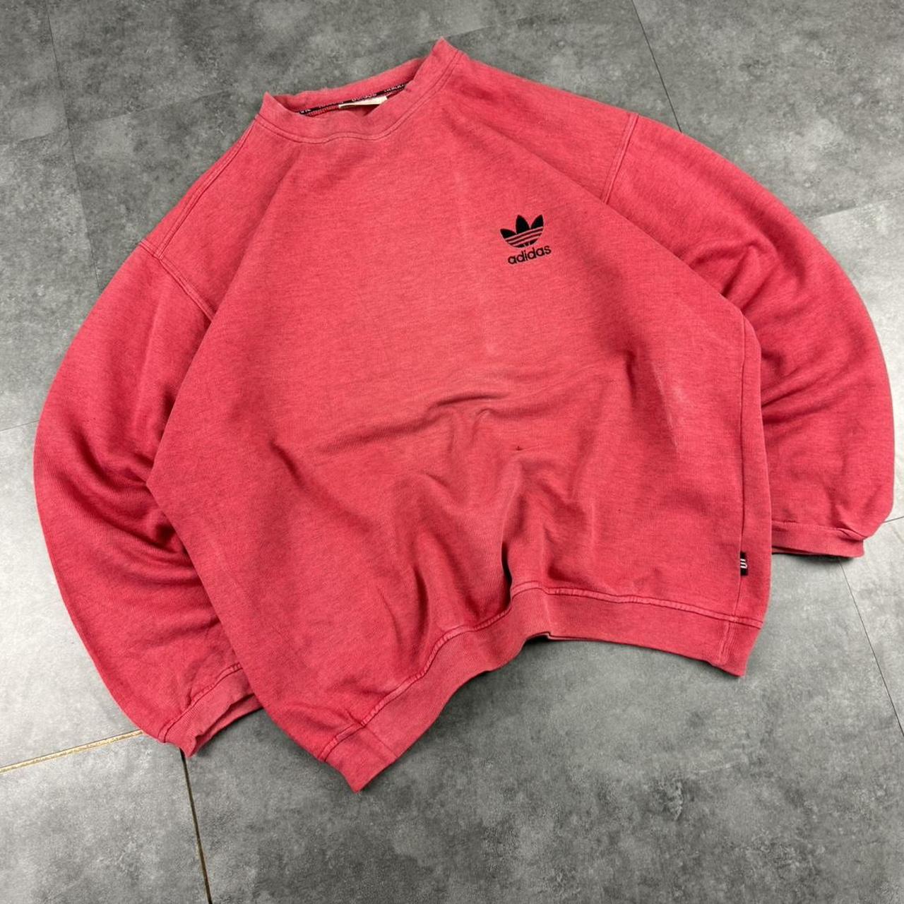 Vintage Adidas 90s embroidered pullover sportswear red sweatshirt