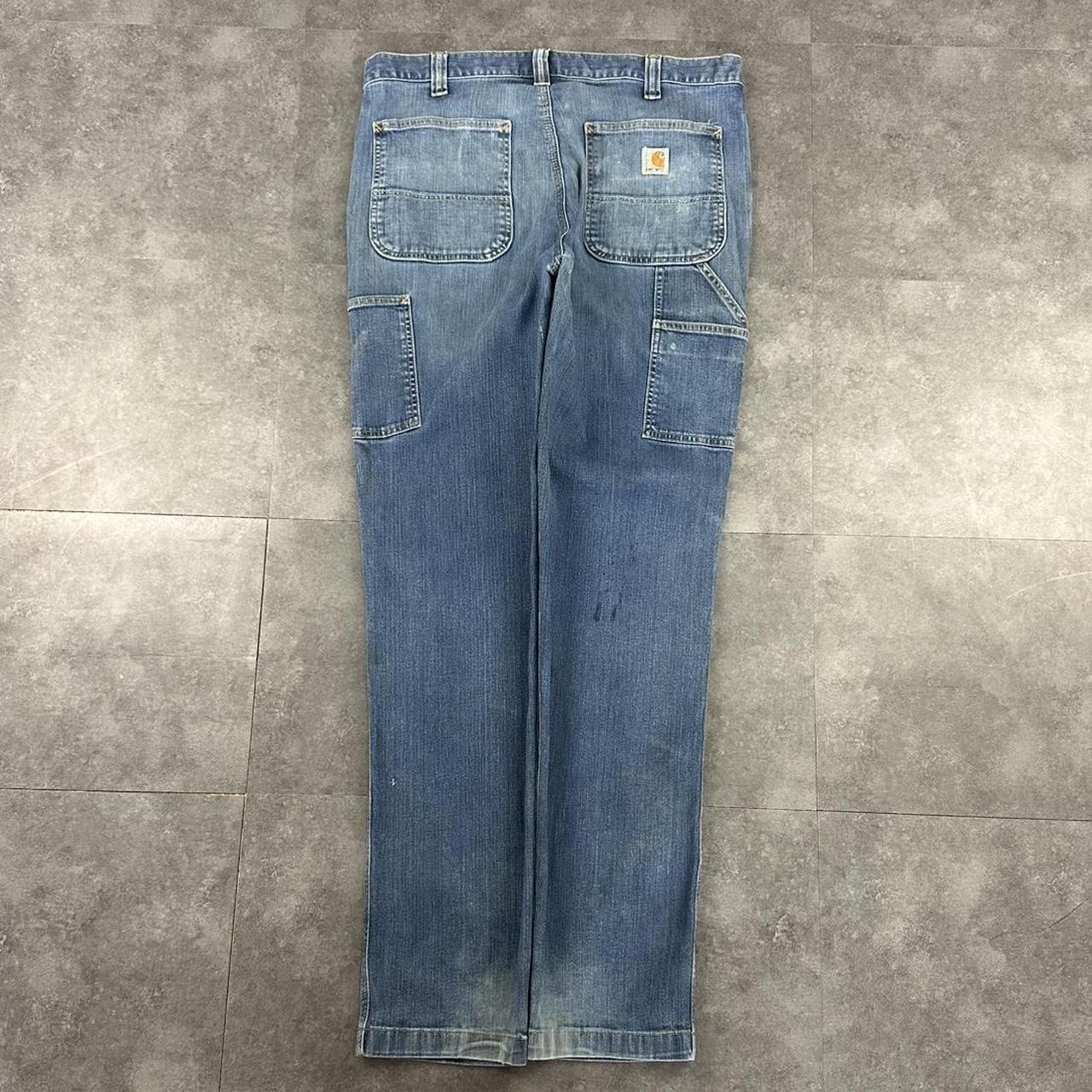 Carhartt 2000s dungaree workwear comfort fit denim cargo trousers