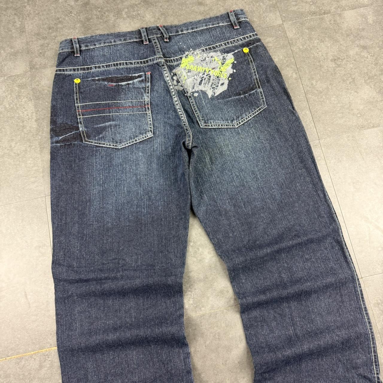 Gravity Force Y2K 2000s HipHop grunge Japanese embroidery baggy jeans