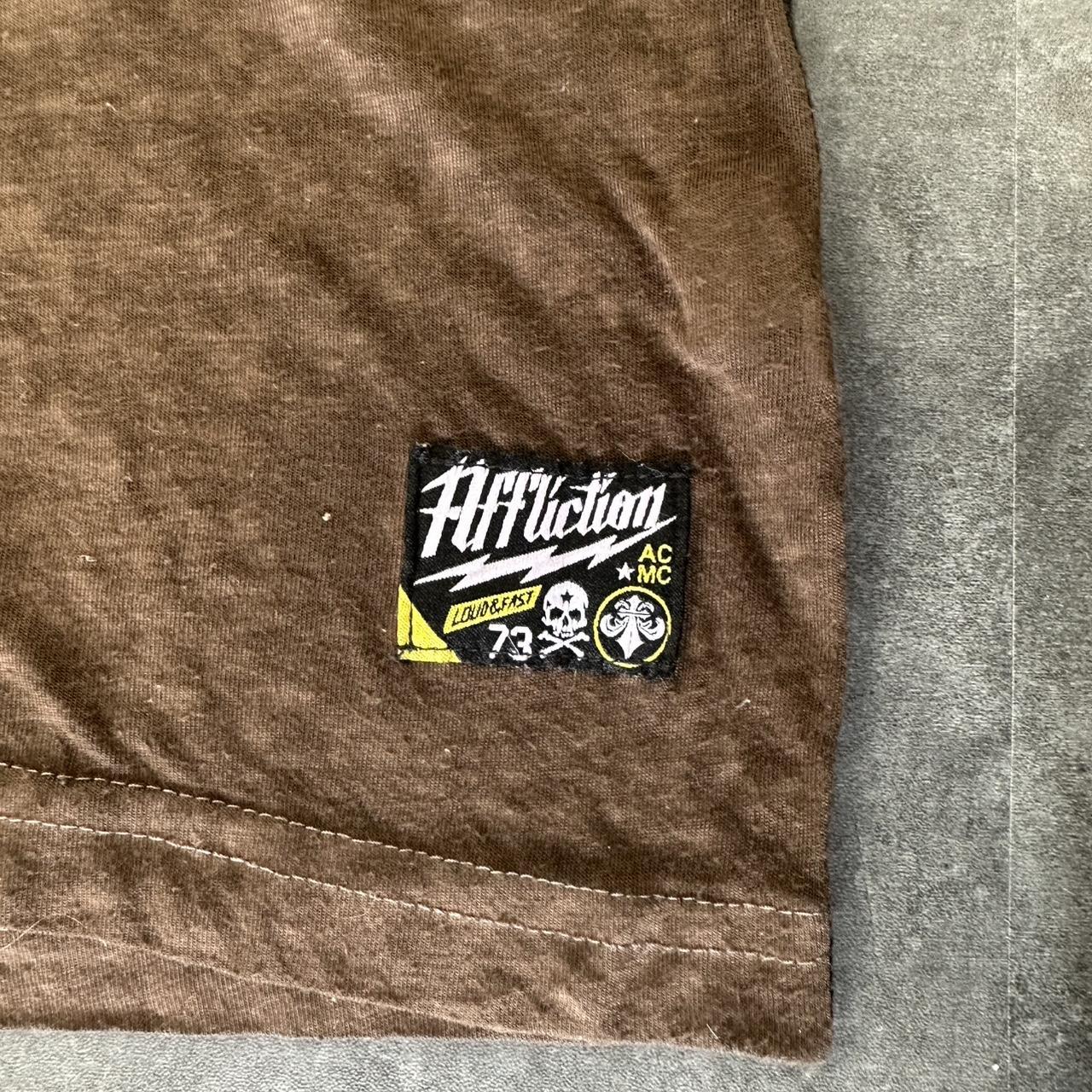 Affliction 2000s Skater Skateboard Logo Print graphic T shirt