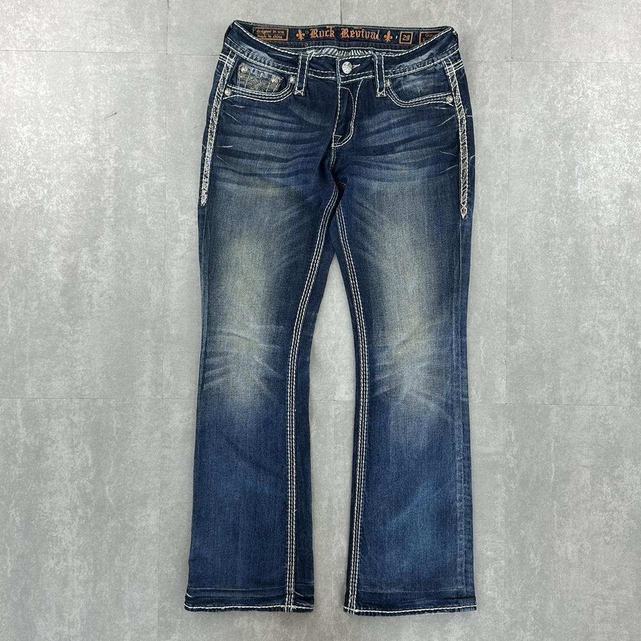 Rock revival 2000s flare fit y2k denim jeans