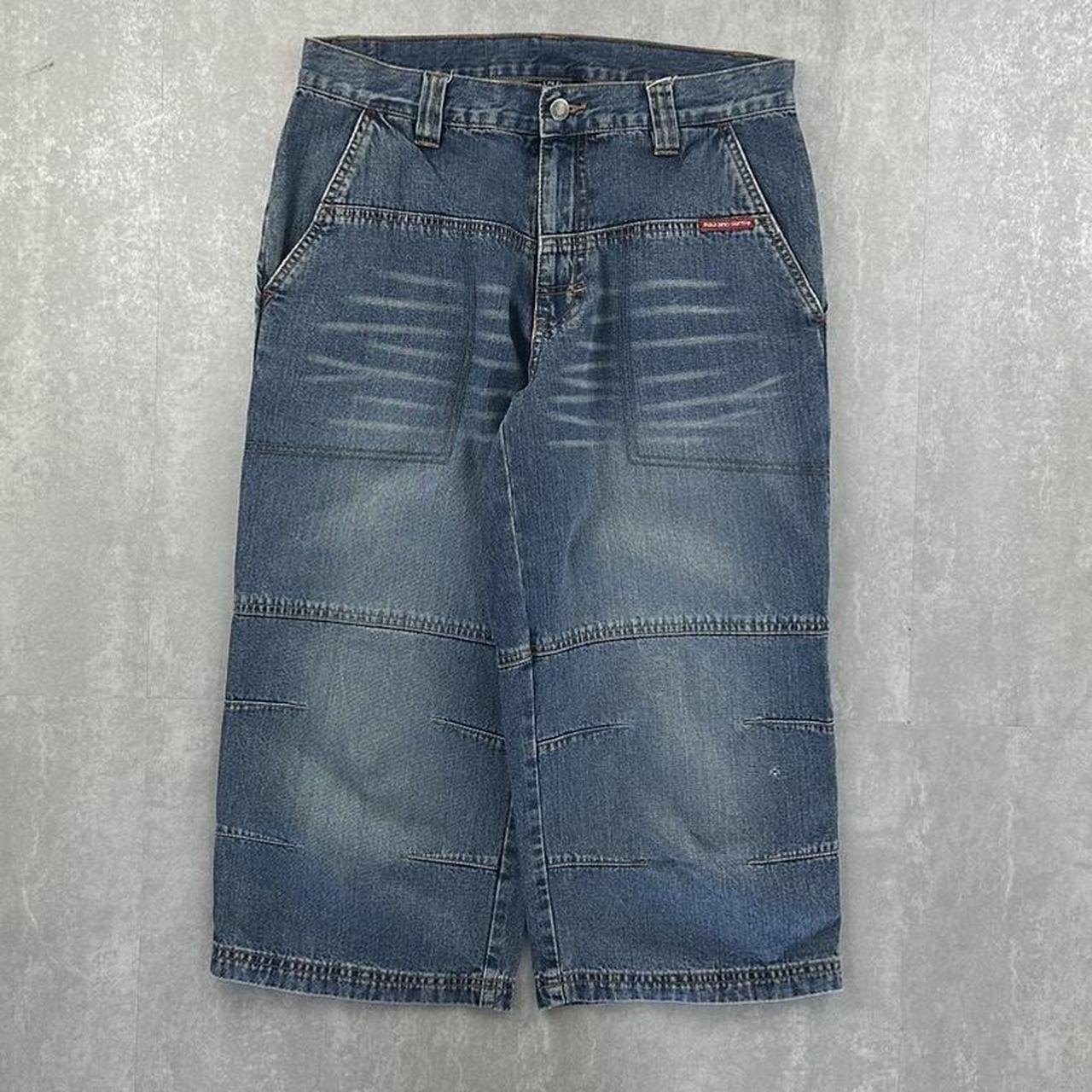 Japanese style 2000s spellout carpenter style jorts