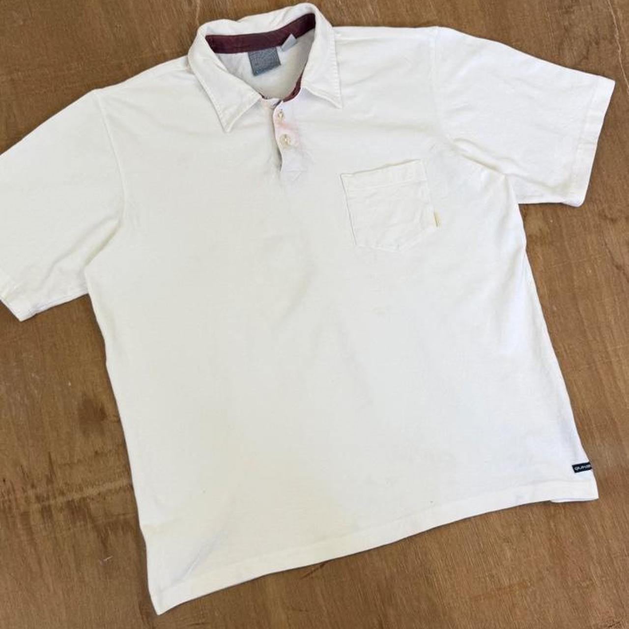 Quiksilver Surfwear white Y2K Polo Shirt