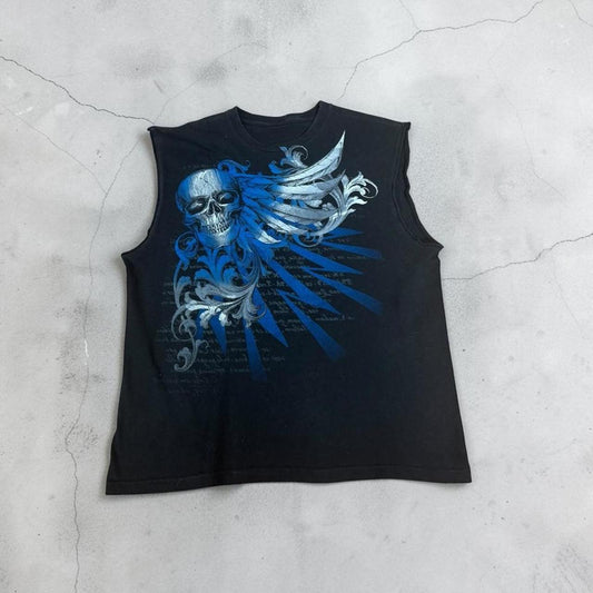 Skull grunge Vintage Y2K hiphop vest sleeveless T-Shirt