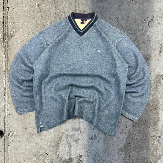 Quiksilver Vintage 2000s Surfwear company y2k spellout v neck sweatshirt