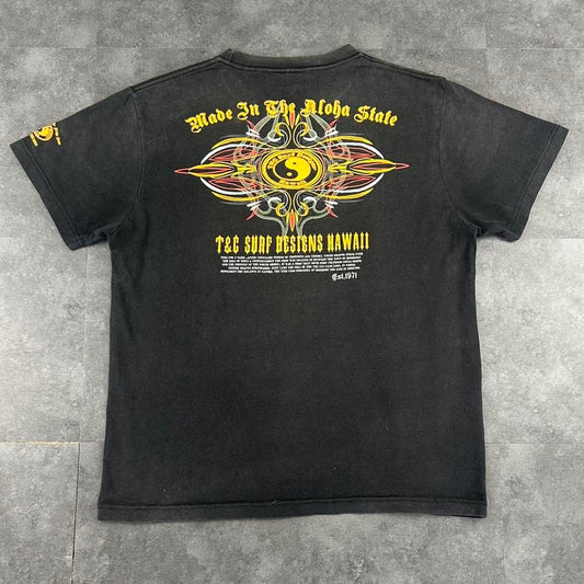 T&C Surf 2000s Aloha State Hawaii print graphic logo T shirt