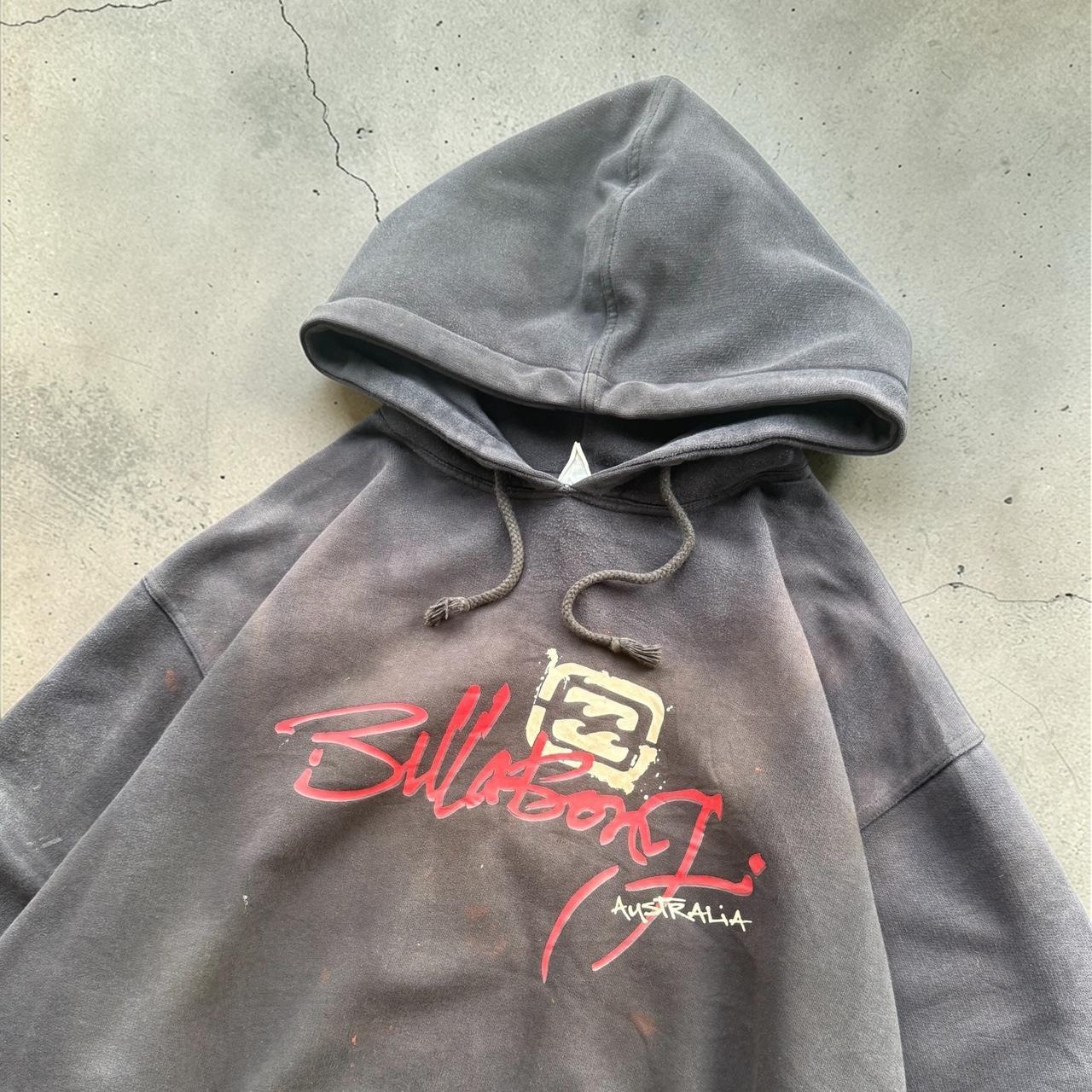 Billabong thrashed Vintage Y2K Surfwear 2000s spellout distressed hoodie