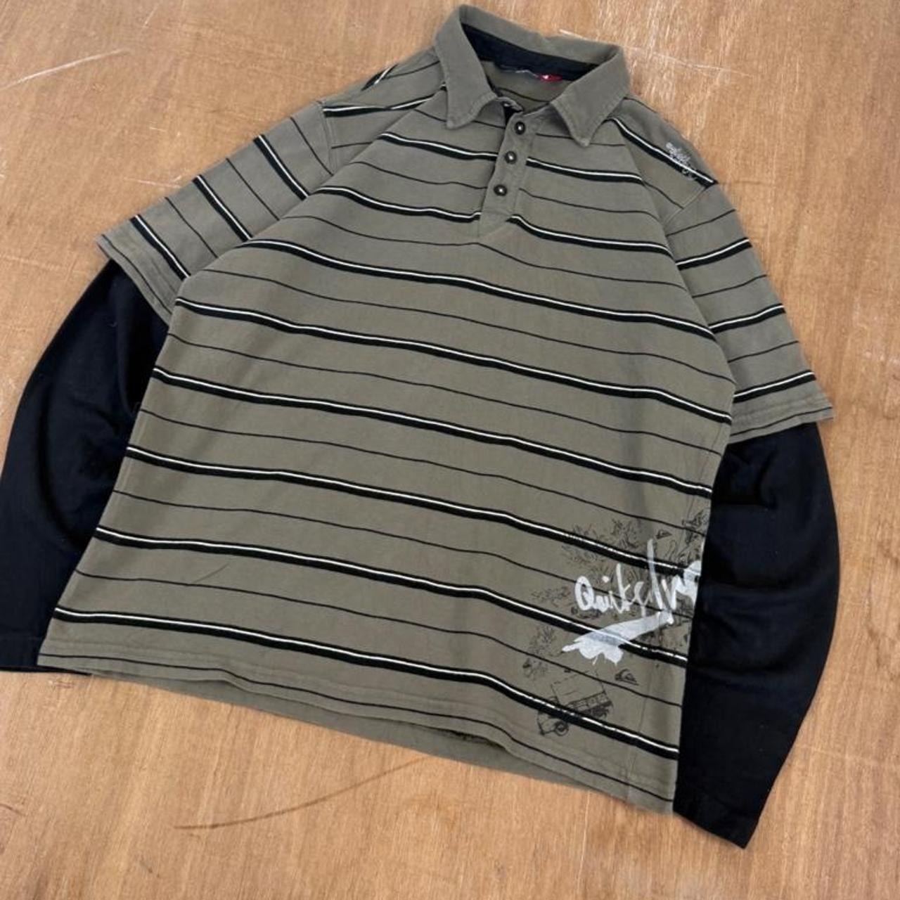 Quiksilver Surfwear long sleeve Y2K polo shirt