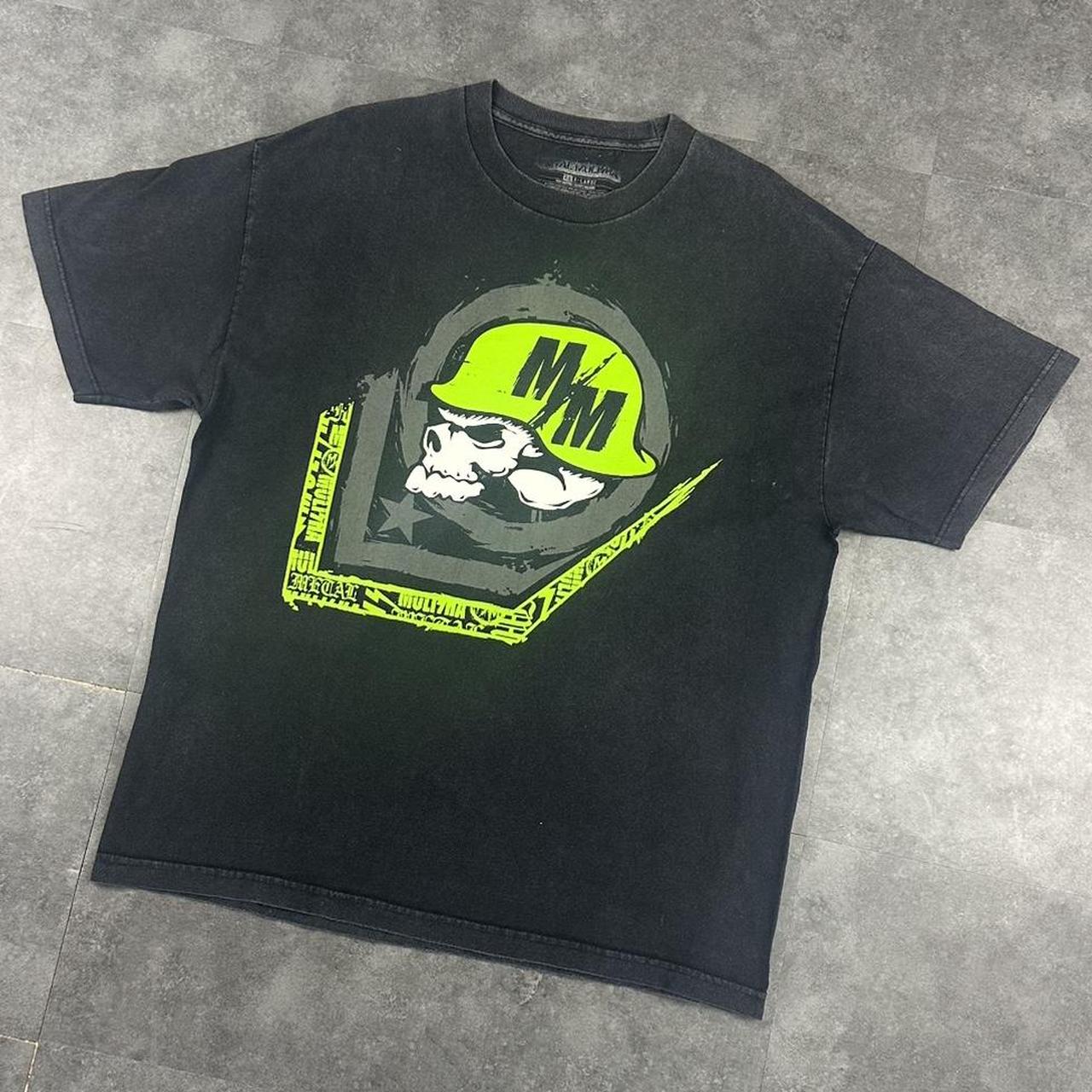 Metal Mulisha 2000s Print graphic Army Helmet Skull logo T shirt