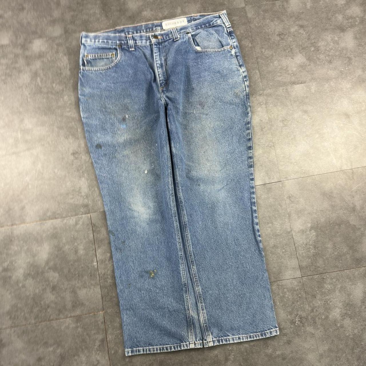 Carhartt 2000s dungaree workwear comfort fit denim cargo trousers