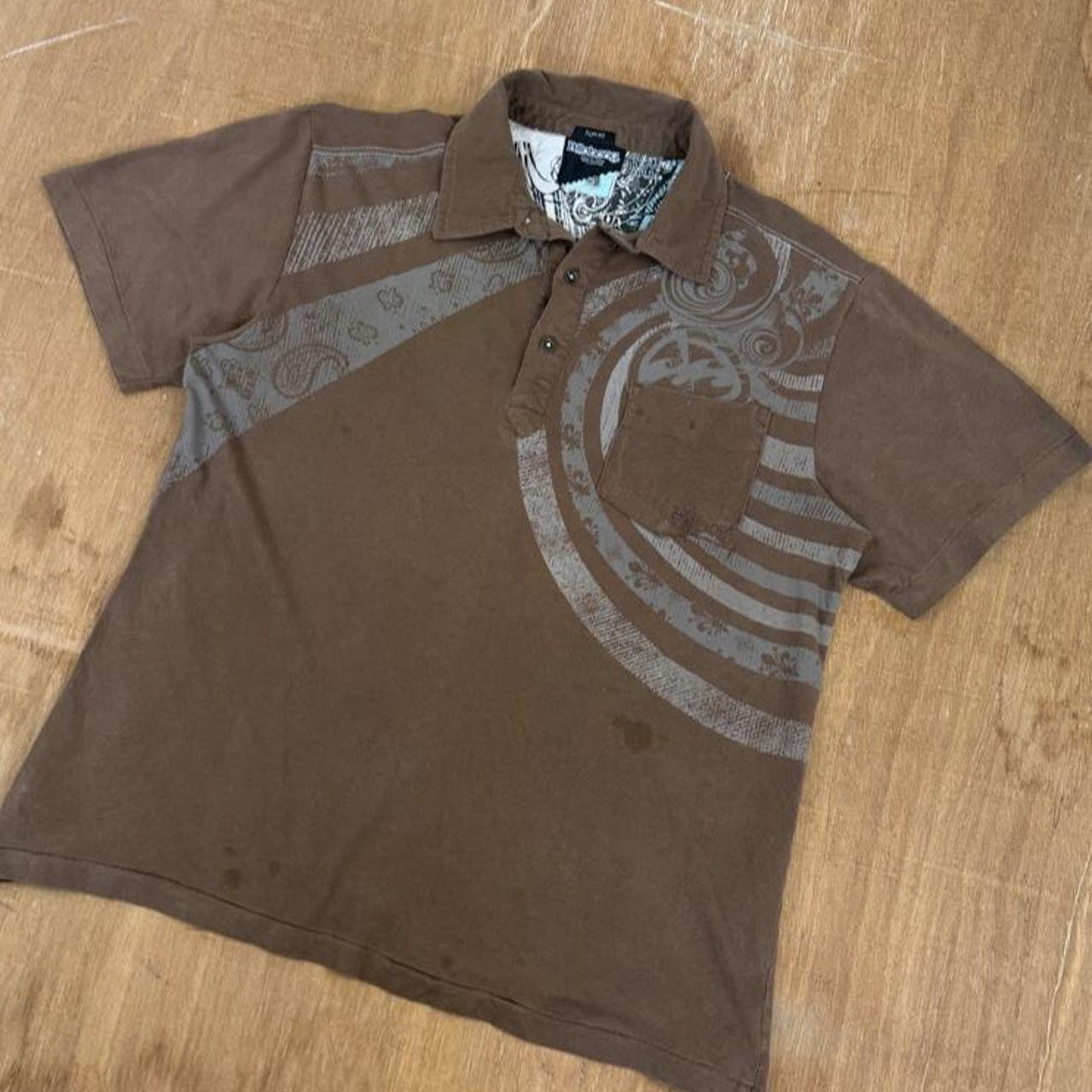 Quiksilver Surfwear brown Y2K Polo Shirt