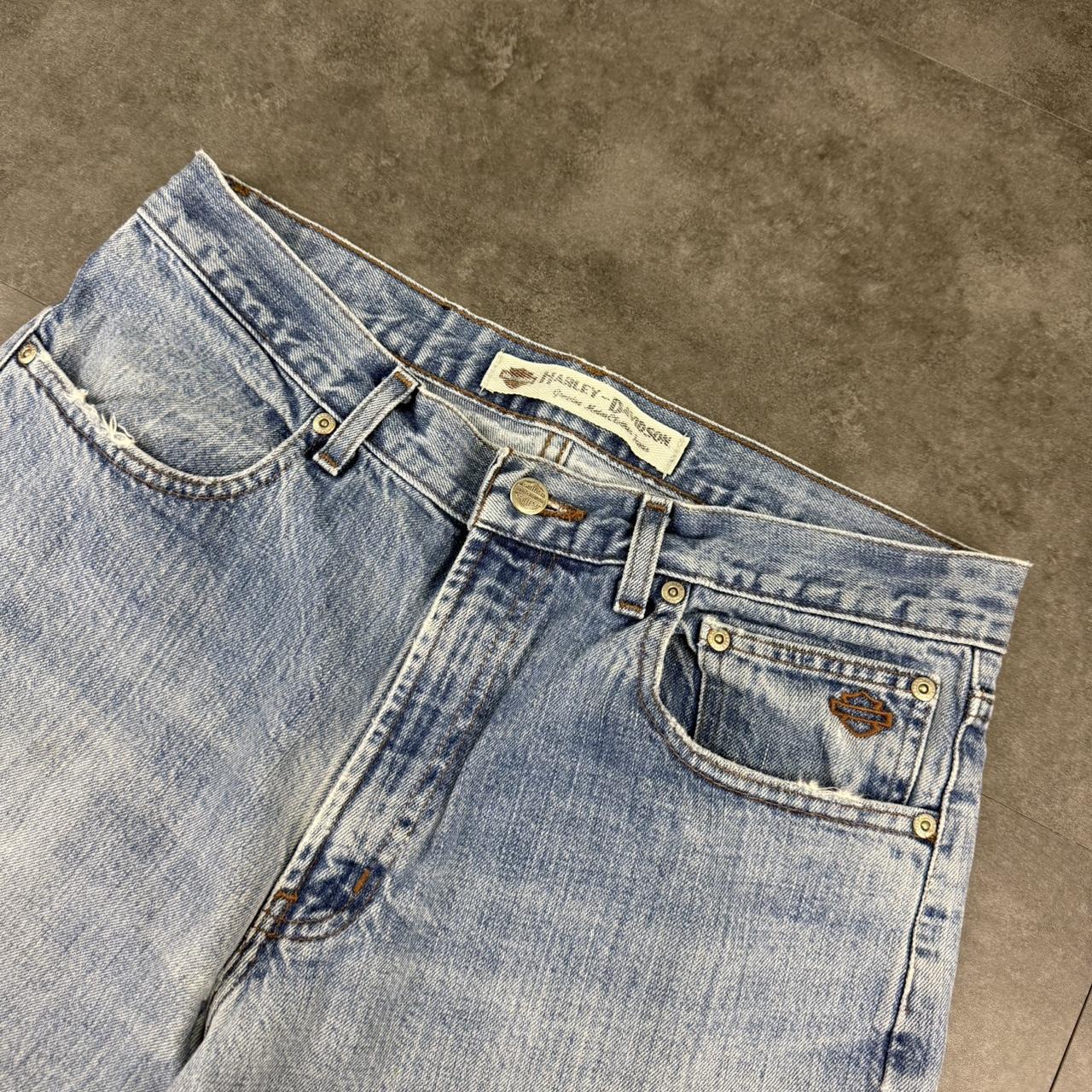 Harley Davidson Y2K 2000s HipHop grunge distressed embroidery baggy jeans