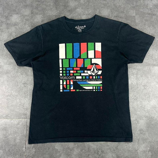 Volcom T 2000s Print RGB Arty Logo graphic T shirt