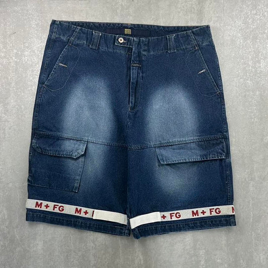 M + FG Japanese style 2000s spellout carpenter style jorts