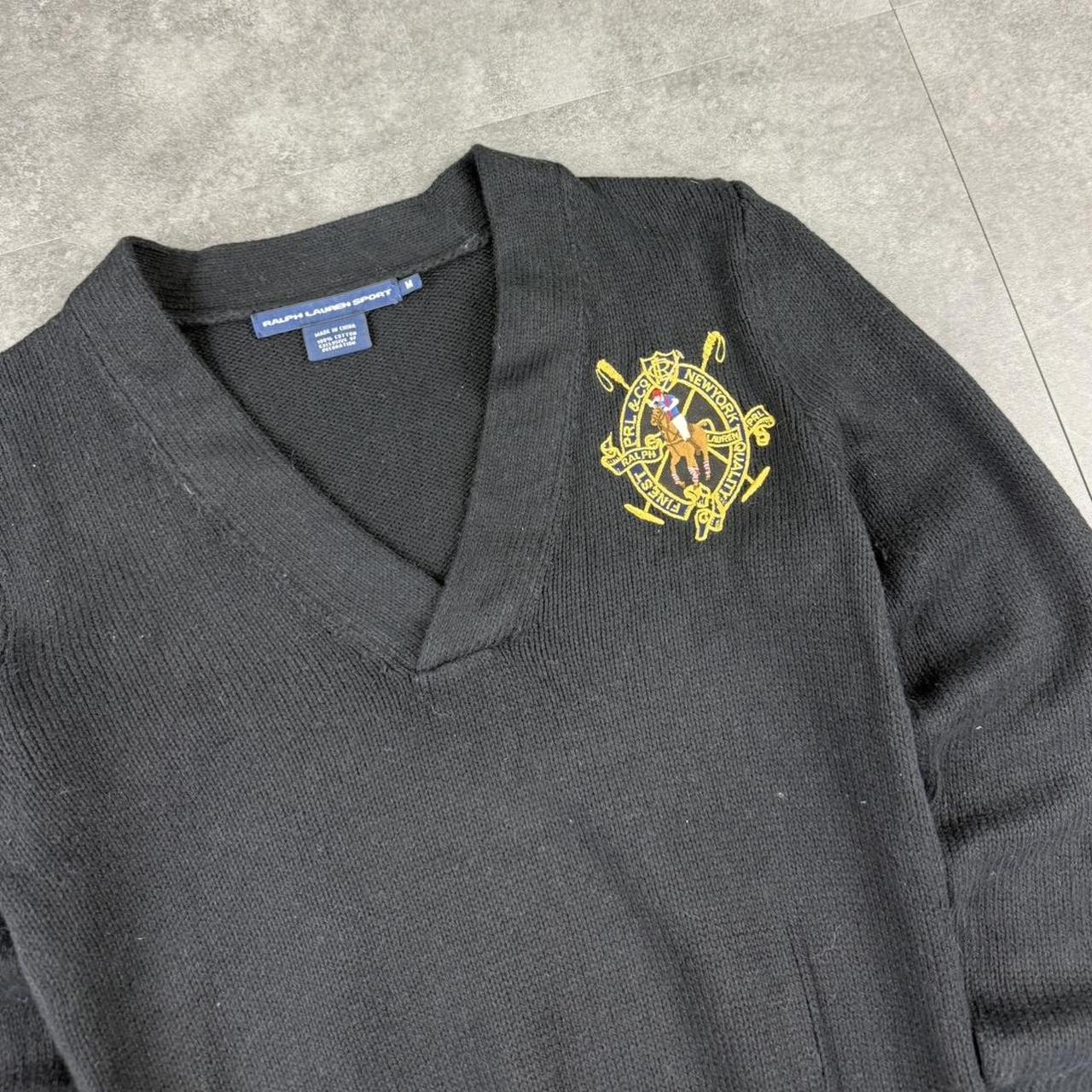 Polo Ralph Lauren 90s chunky knit big crest v-neck jumper