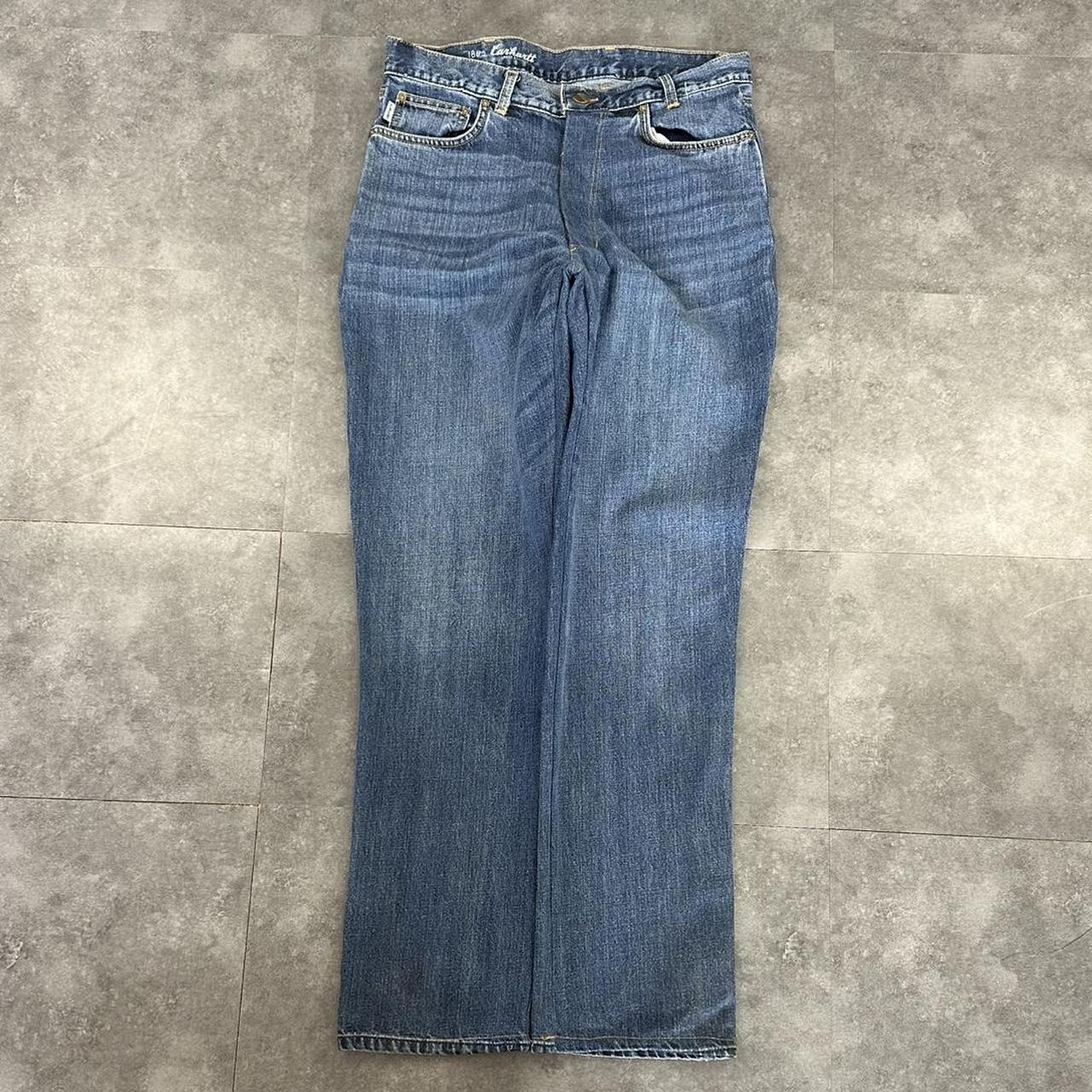 Carhartt 2000s dungaree workwear comfort fit denim cargo trousers