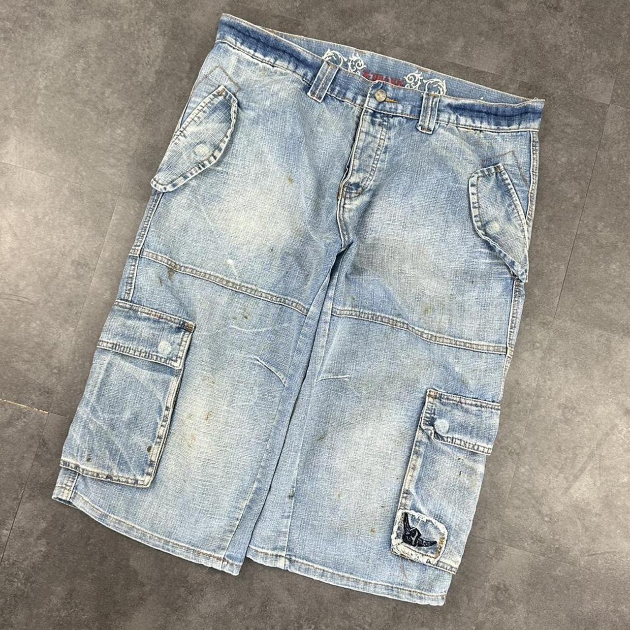 T-Traxx 2000s Vintage Baggy HipHop Y2k printed cargo Jorts