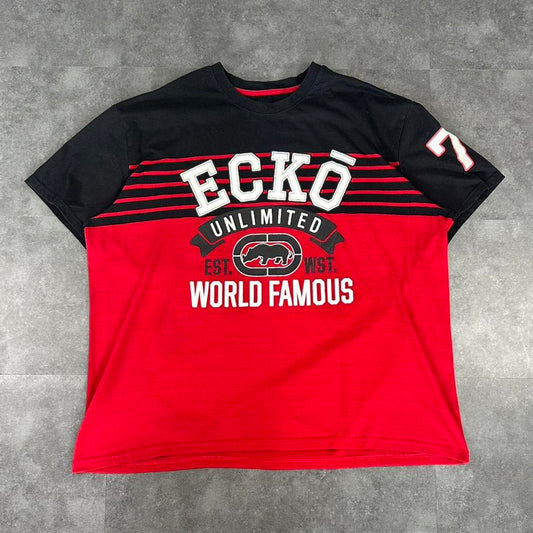 Ecko Unltd T 2000s Y2K logo print Jersey design graphic T shirt