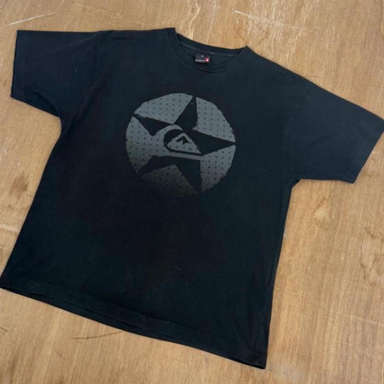 Quiksilver Surfwear black and grey Y2K T-Shirt