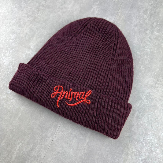 Animal 2000s style spell out beanie hat