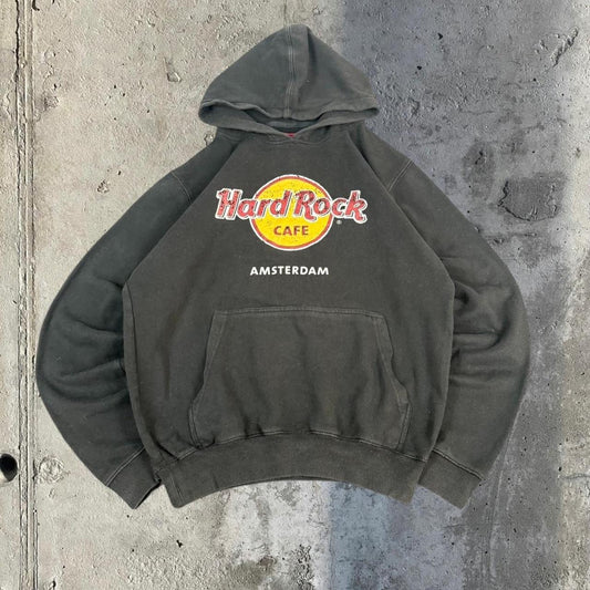 Hard Rock Cafe Amsterdam Y2K Classic logo spellout hoodie