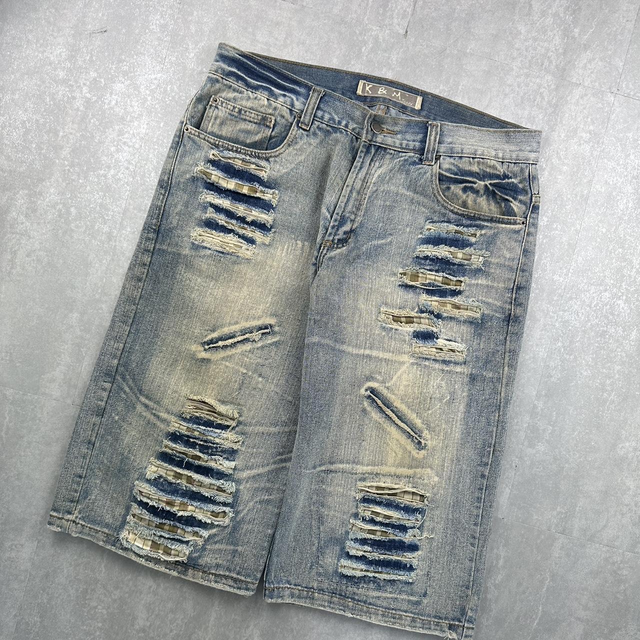 K&M Japanese style 2000s spellout carpenter style jorts