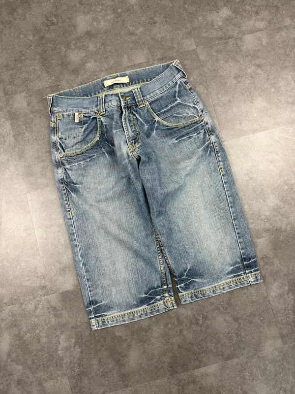 2000s HipHop Vintage Embroidered Denim Shorts Jorts y2k 90s