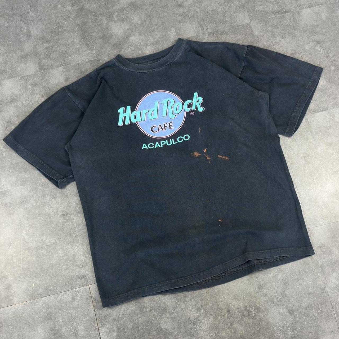 Hard Rock Cafe T 2000s Y2K logo Acapulco print design