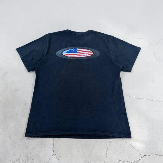 Oakley USA Flag Oval Surfwear navy blue Y2K T-Shirt