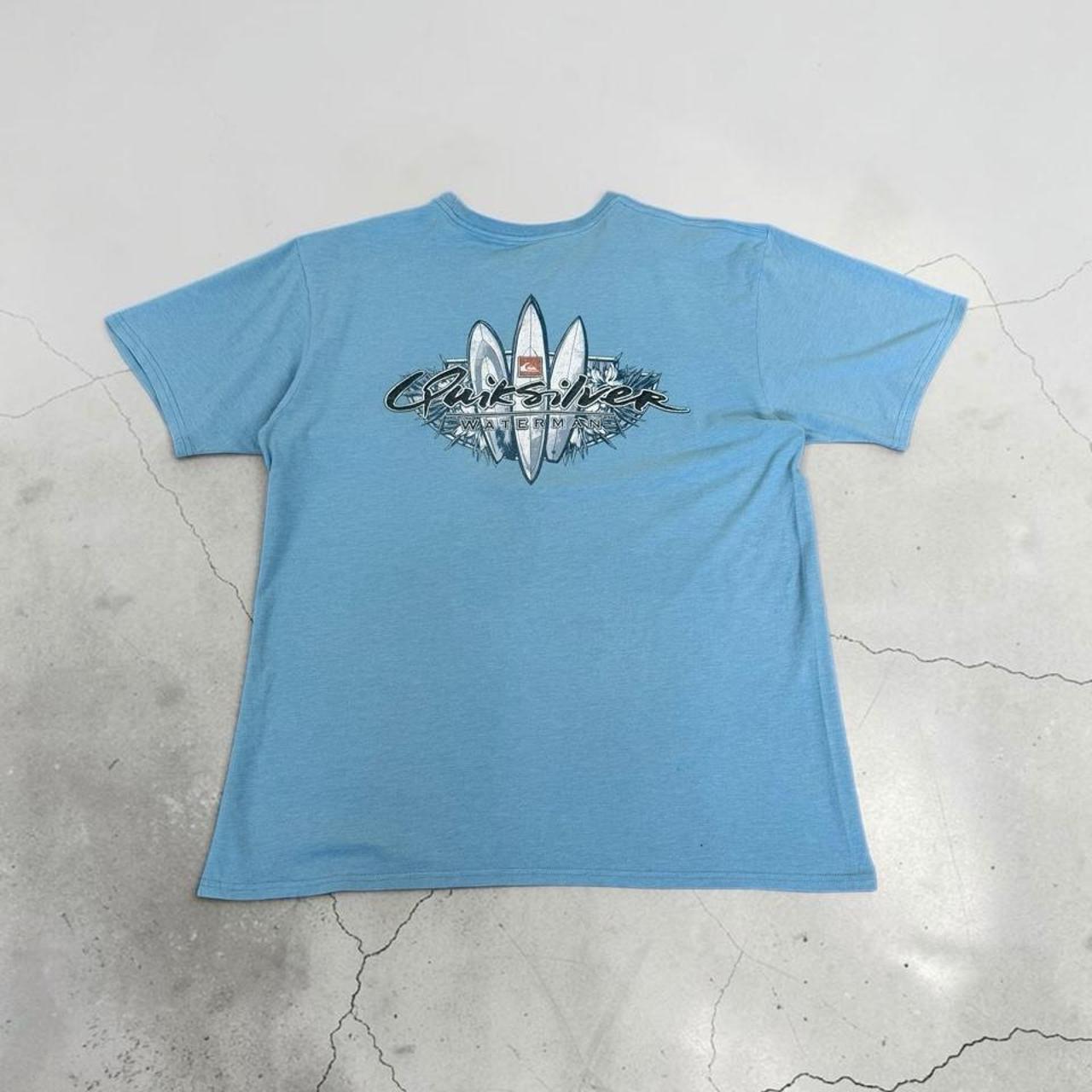 Quiksilver Surfwear light blue Y2K T-Shirt