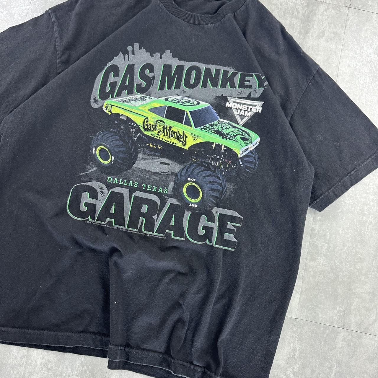 Gas Monkey monster truck 2000s spell out t shirt