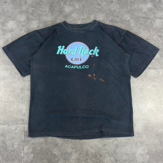 Hard Rock Cafe T 2000s Y2K logo Acapulco print design