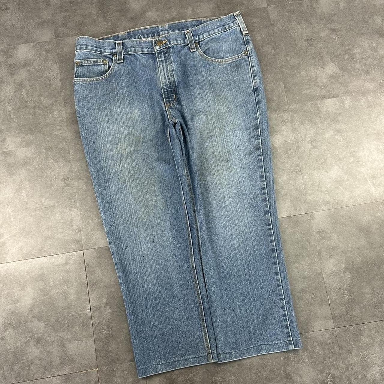 Carhartt 2000s dungaree workwear comfort fit denim cargo trousers