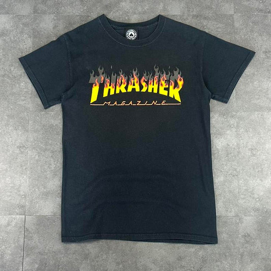 Thrasher T 2000s Print Flaming Logo design graphic T shirt