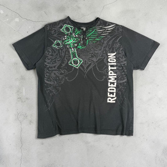 MMA Elite Vintage Y2K cage fighting grunge button Henley Shirt