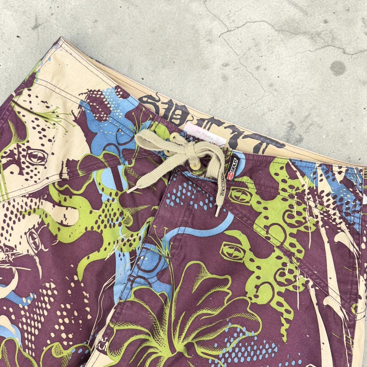 Split Vintage Y2K Surfwear beach board shorts swim shorts